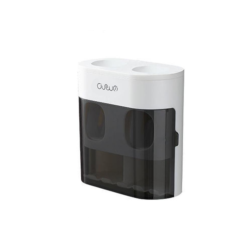 Wall-Mounted Automatic Toothpaste Dispenser & Toothbrush Holder Set