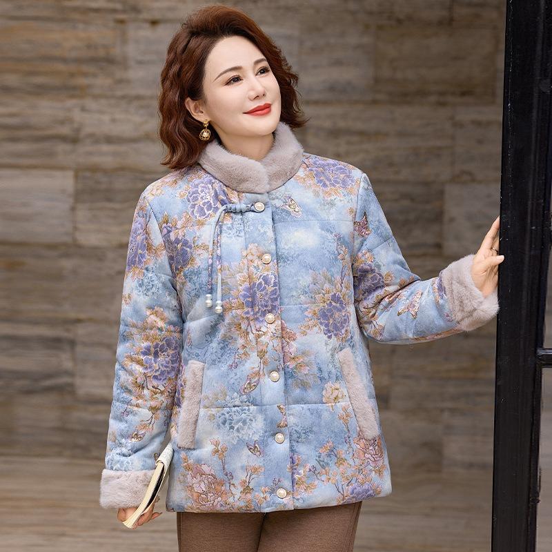 

Утепленная одежда женские утепленные куртки, на подкладке и утолщенные теплые куртки китайская утепленная одежда для женщин 5XL [recommended 150-80kg] темно-синий