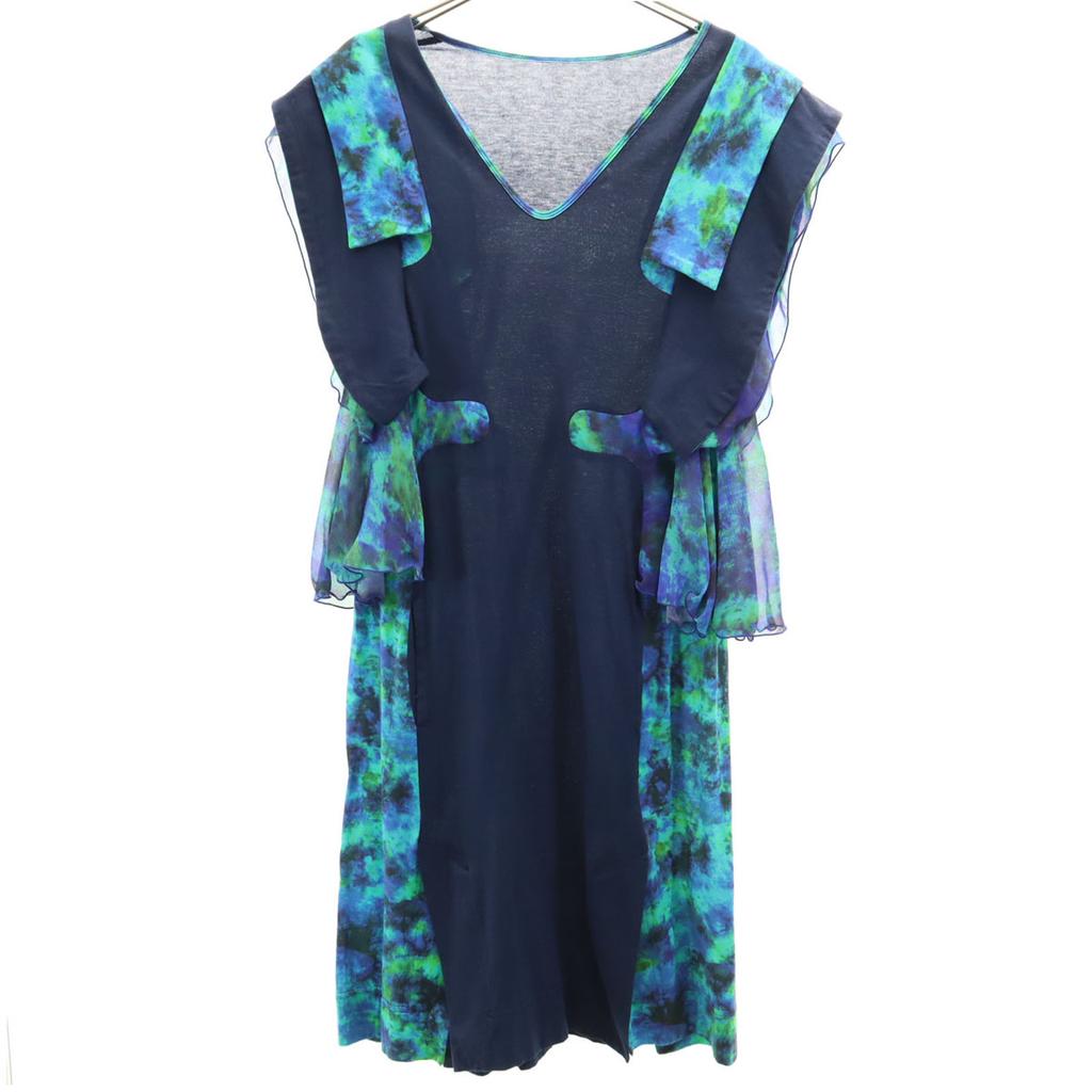 FACETASM Made In Japan Tie-dye Pattern No Sleeve V Neck Knee-length Dress Women Used