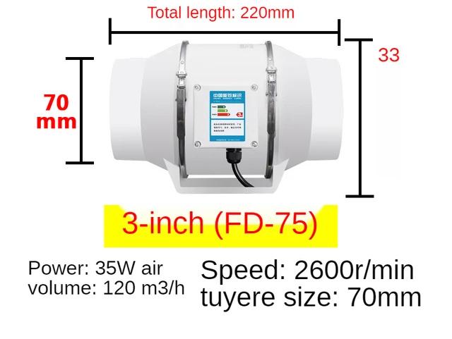 4''220V Mute Inline Duct Exhaust Fan Home Bathroom Ventilation Equipment Kitchen Wall Mounted Air Purifying Ventilation System