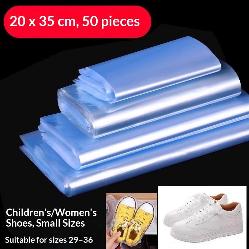 50 Stück PVC Transparent Sneaker Schrumpffolie Staubdicht Feuchtigkeitsdicht Anti-Oxidation Für Schuhsammler Aufbewahrung zu Hause