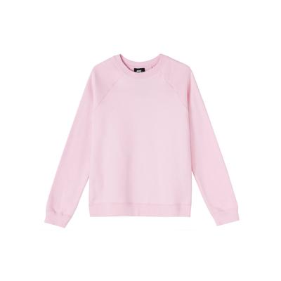 Sweat-shirt à col rond manches longues couleur unie pour femme rose BV7488-630