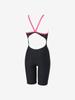 Speedo Zebra Stack TurnS Knieskin Wettkampf-Trainings-OT Damen-Badeanzug, Schwarz/Pink,