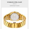 Mens Wristwatch Square Quartz Watches Waterproof, Date Function, Stainless Steel Band & Buckle