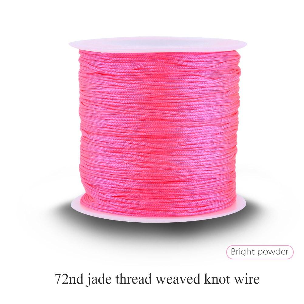 

100M x 0.8mm Nylon Chinese Knot Cord Rattail Macrame Thread String Shiny Pink