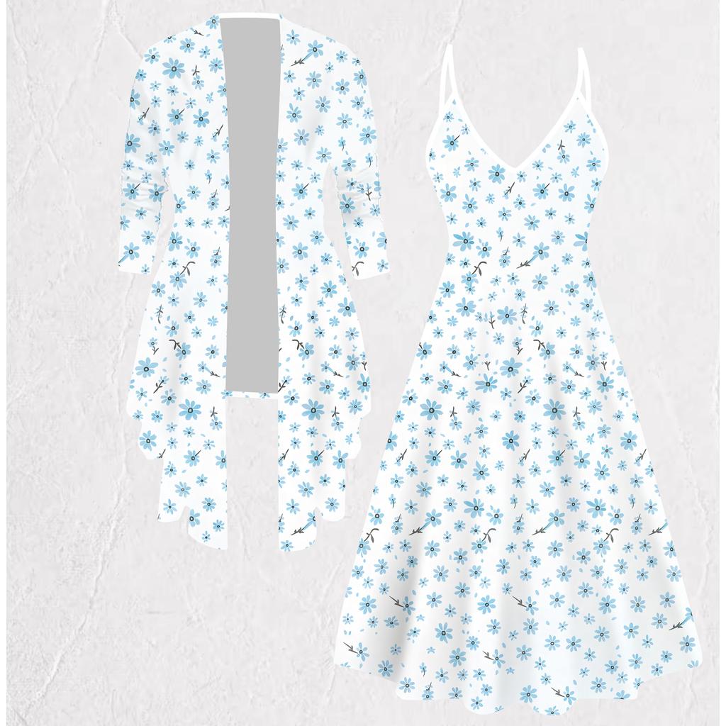 3D Flower Printed Set Dress Coat for Valentine's Day, Eccentric Classical Totem Fashion Print,suitable for Various Scene Fashion Styles