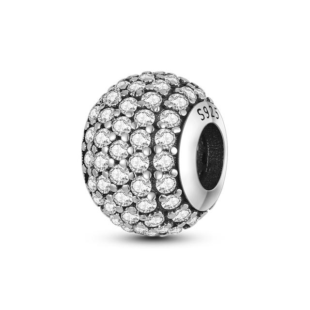 925 Silver Color Star Moon Heart Safety Chain Cz Beads Angle Wing Pendant Fit Charms Bracelet Diy Women Original Jewelry