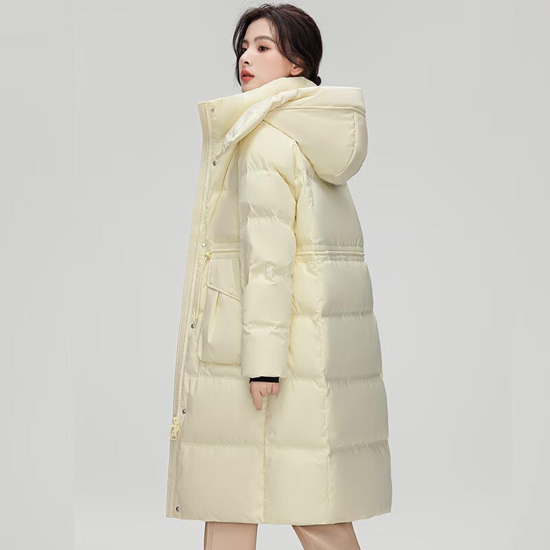 Yiliteng Women's Drawstring Waist Hooded Down Jacket