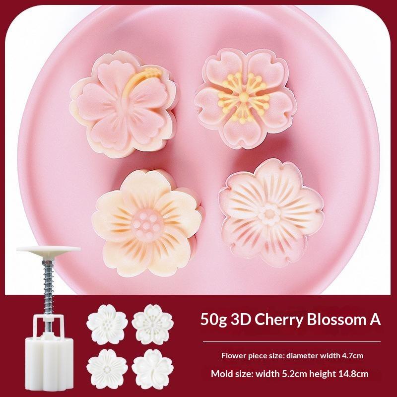 Plastic Hand Pressure Mooncake Mold Cookie Stamps Reusable Pastry Maker Tool Mid Autumn Festival For Baking Dessert Making