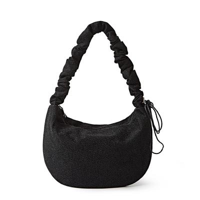New High-end Soft Waxy Texture Pleated Dumpling Bag Casual Messenger Bag Women's Large Capacity Shoulder Armpit Bag