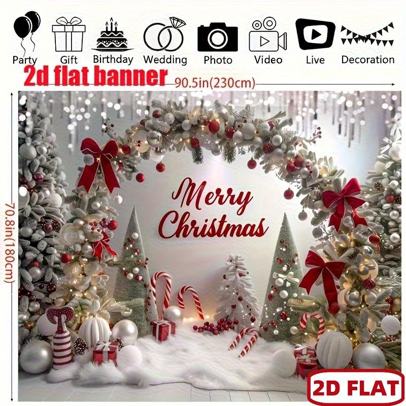 1Pcs Christmas Candy Cane Tinsel Snow Decoration Background Winter Backdrop For Photo Studio Photo Booth Party