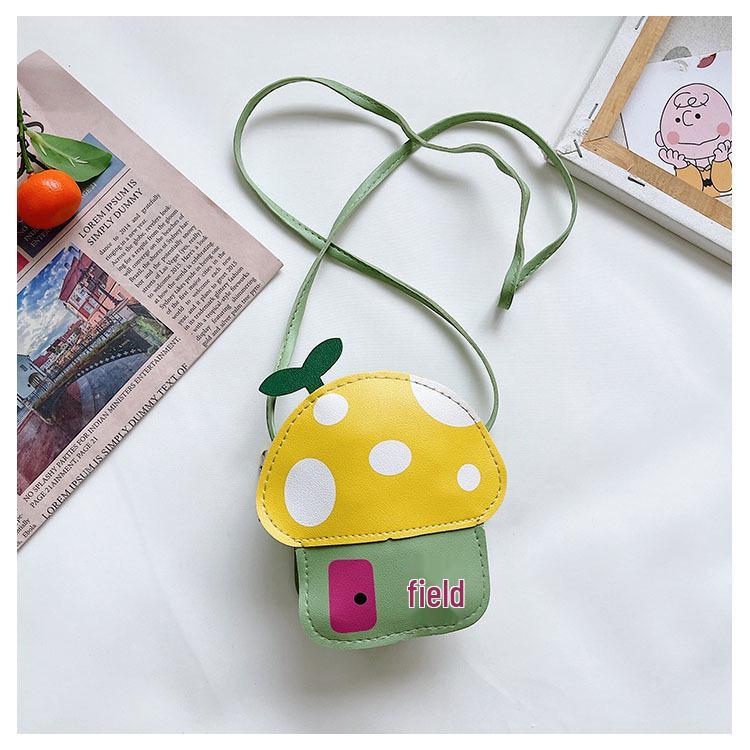 Korean-Style Cartoon Mushroom Coin Purse: Cute Children's Crossbody Bag 2022