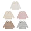 YouYou Girl's Embroidered Turn-down Collar Long Sleeve Top