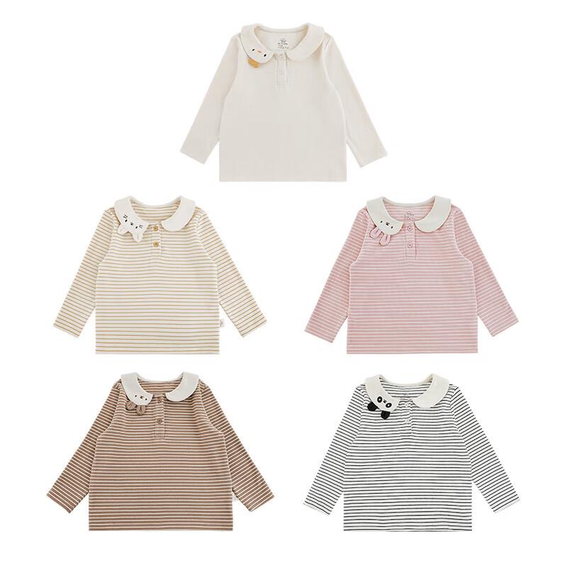 YouYou Girl's Embroidered Turn-down Collar Long Sleeve Top