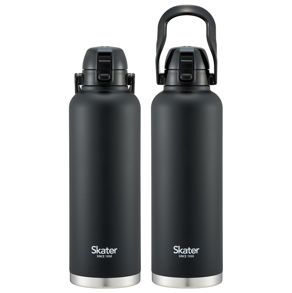 Skater Stainless Steel Water Bottle with 2L 2000ml Vacuum Black STD20H-A Handle, Capacity, One-Push Operation, Double-Layer Thermos,