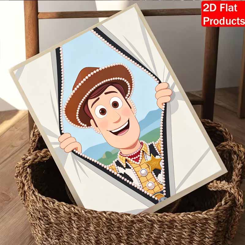 Disney Pearl Painting Toy Story Cowboy Woody Handmade DIY Pearl Gemstone Painting Pictures Crafts Special Shape Home Wall Decoration