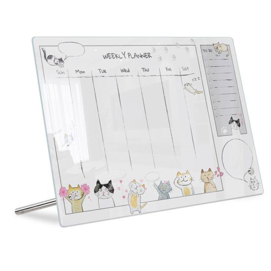 Acrylic Desktop Small Whiteboard Calendar Daily Planner Writing Board Weekly Planning Board with Stand Office Reminder Display Board
