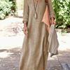 2026 Spring/Summer Women's Artistic V-Neck Loose Hem Dress - European-American Style