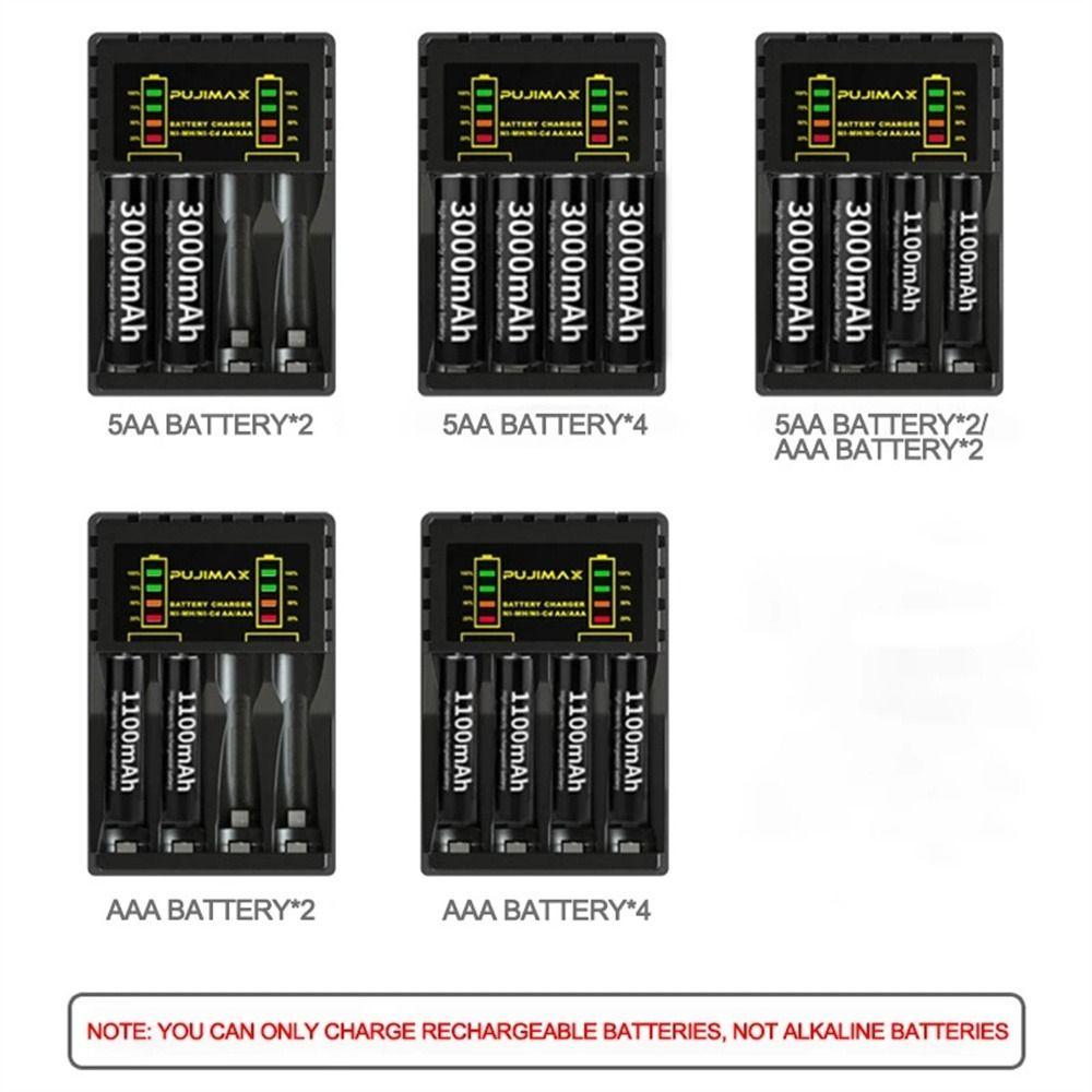 USB Charger 4 Slot Battery USB Charger Battery Fast Charger Battery Charger AAA/AA Charger