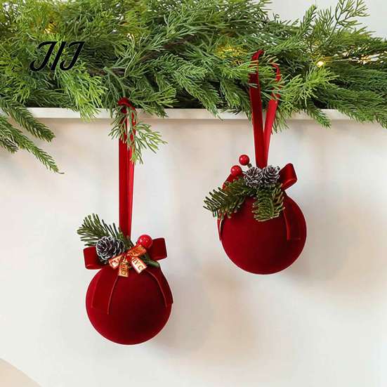 Flocked Christmas Bell Ornaments Nordic Velvet Ornament, Hanging Bells for Lanyard Pendants Tree Door Window Decor, Festive Holiday Home Decoration