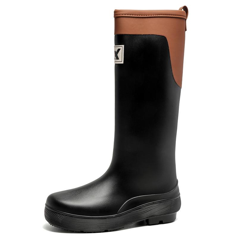 Fashion tall rain shoes women s non-slip long waterproof shoes rain shoes water boots rain boots women s kitchen rubber shoes 35 чёрный