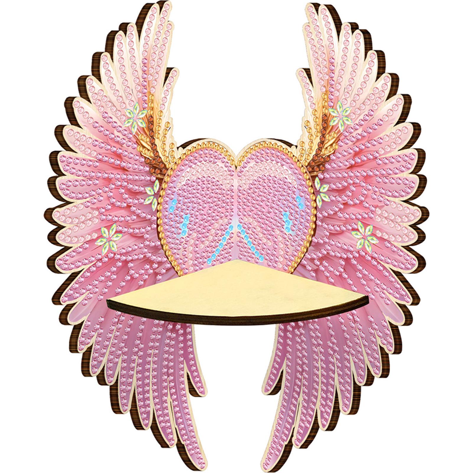 

Beautiful Pattern Diamond Painting Wall Mounted Floating Shelf Diamond Painting Triangle Fan Shaped Rack for Kitchen Bedroom