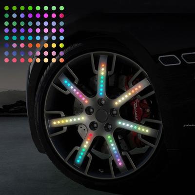 Car Wheel Hub Reflective Sticker Tire Rim Reflective Strips Luminous Sticker for Night Driving Car-Styling