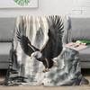 Eagle Soaring Sky Digital Print Throw Blanket - Ultra-Soft, Warm & Cozy Polyester Blend, Perfect for Bed, Sofa, Travel