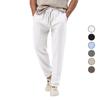 Summer Men's Breathable Solid Colour Bubble Trousers Large Size Loose Men's Casual Trousers