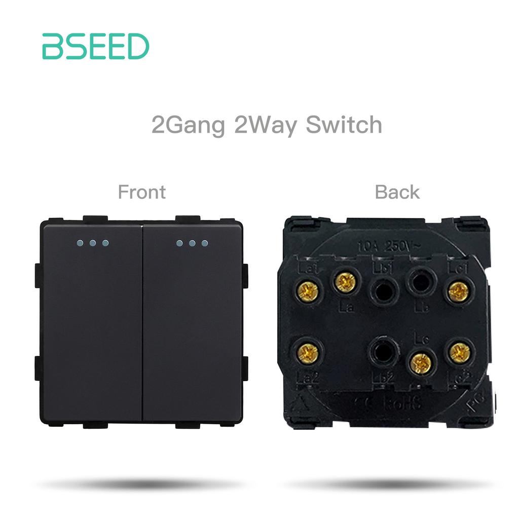 BSEED Glass Socket Frames 1/2/3Gang Mechanical Button Switches French Socket TV ST RJ45 CAT5 Type-c USB Sockets DIY Insert Parts