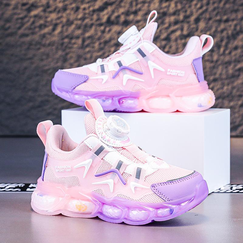 Casual shoes Boys, primary school students, middle school children, older children, sports shoes, rotating buckle Girls fashion casual shoes, breathab