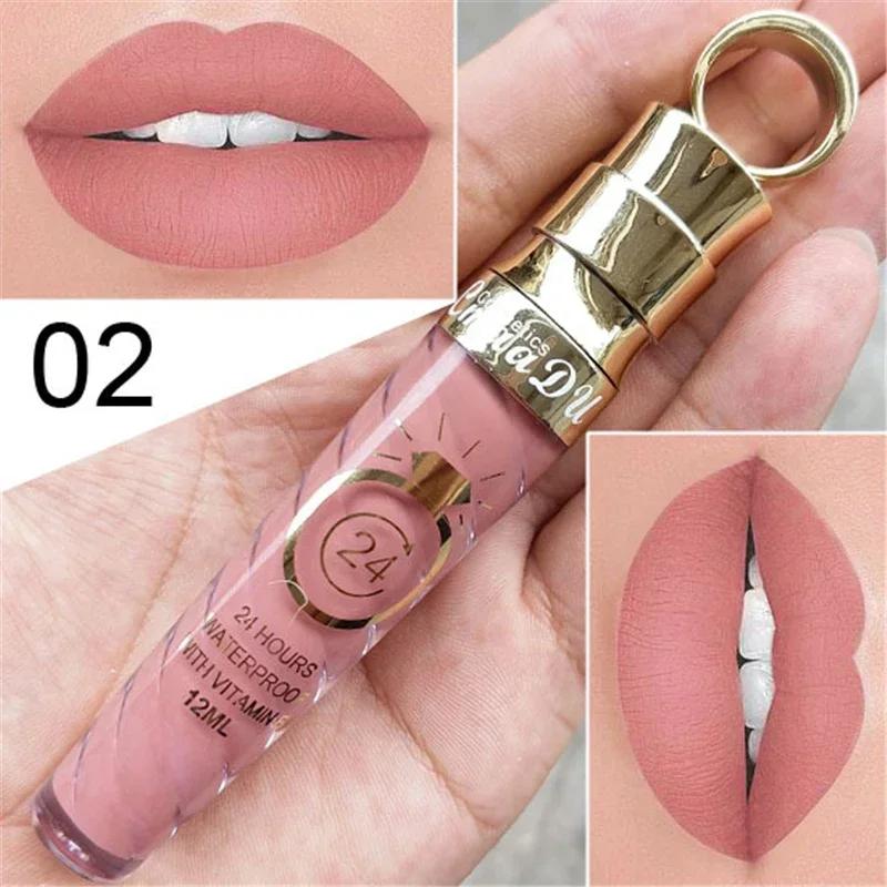 !!Make-up Lippen Mat Vloeibare Lippenstift Waterdicht Langhoudend Sexy Pigment Nude Glitters Lipgloss Schoonheid Rode Lip Tint