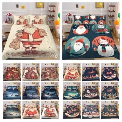3D Christmas Printing Duvet Cover Set Full Size Microfiber Bedding Set High Ranking Lovely Bedspreads