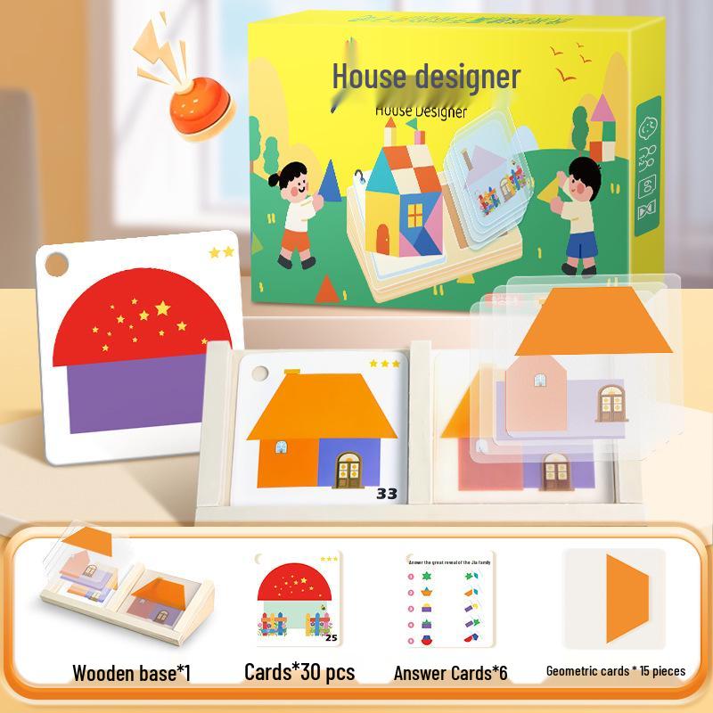 Children s Geometric House Puzzle: Enhancing Spatial Thinking, Logic, and Imagination
