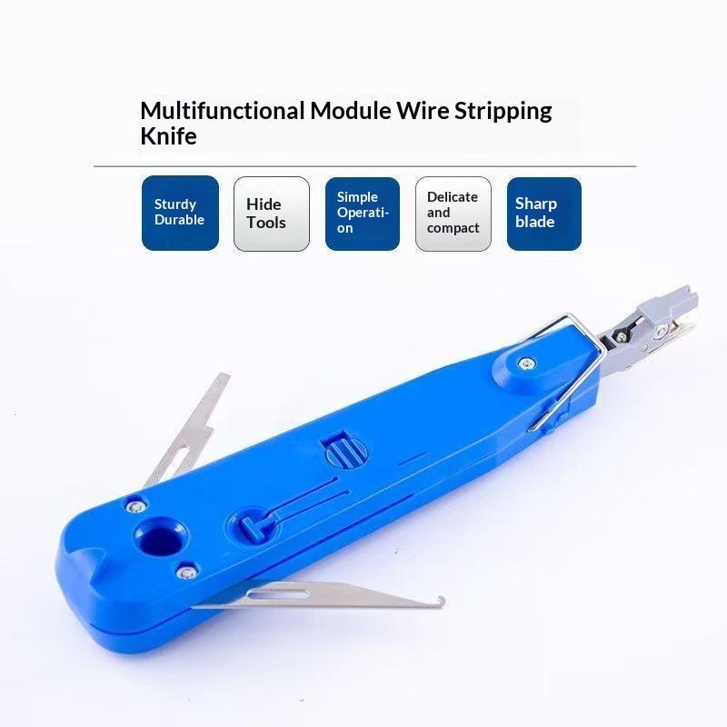 Original Grau/Blau Professionelles Telekommunikations-Telefonkabel LSA-Plus RJ11 RJ45 Optisches Punch-Down-Netzwerk-Werkzeugsatz