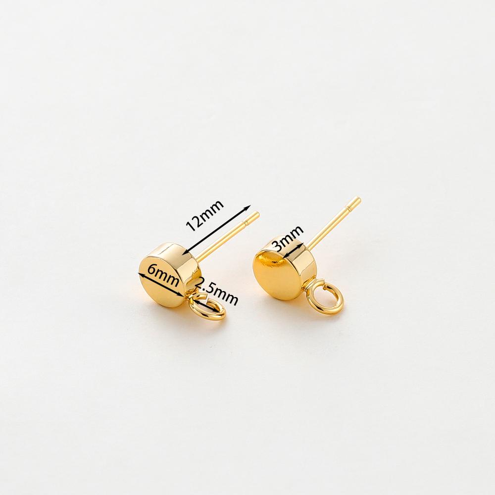 10Pcs 14K/18K Gold Color Plated Brass Ear Stud with Hoops Earring Hooks for Jewelry Making DIY Earrings Accessories Supplies