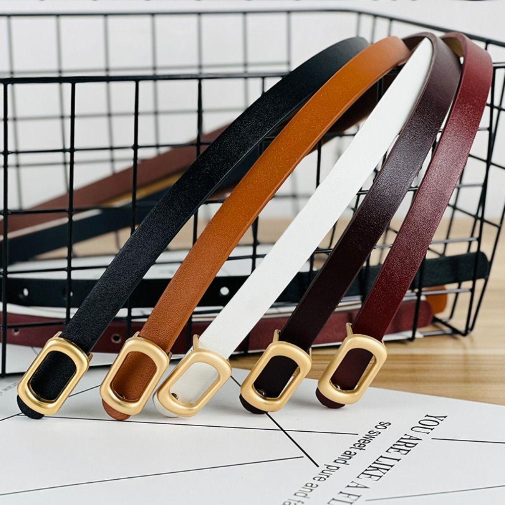 Versatile Leather Belt Women Thin Waist Strap Casual Trouser Dress Belts