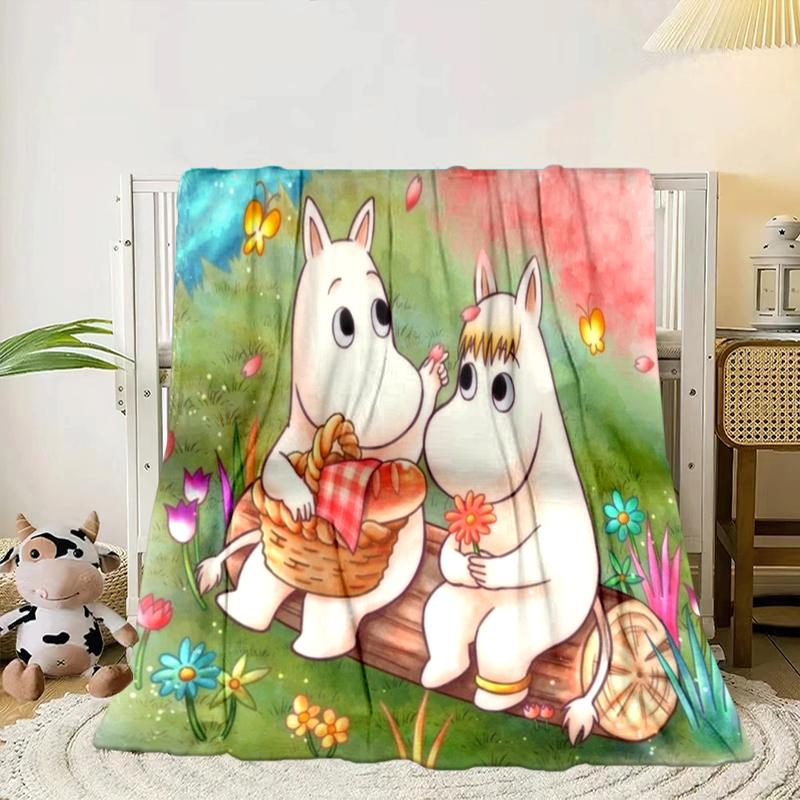 white hippo Fishing Adventure Blanket Flannel Blanket for bed, sofa, Camping, Hiking, Picnic Essentials, gift for family Fan gifts