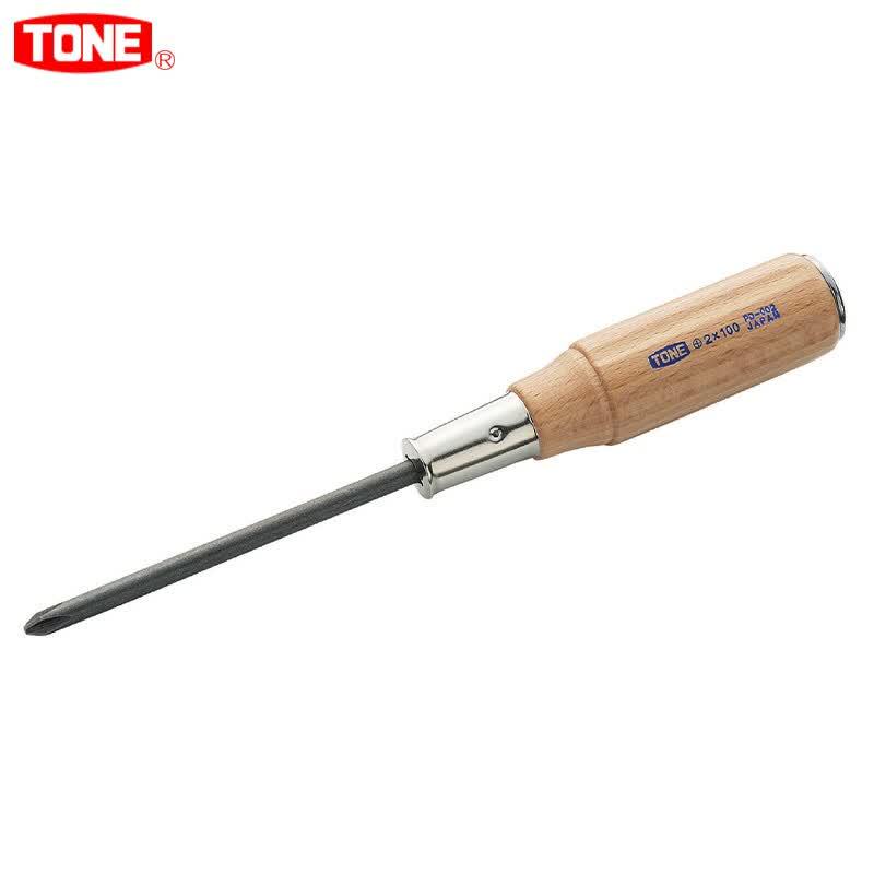 TONE PD-003 Wooden Handle Phillips Screwdriver Steel