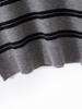 Xiao He Women's Classic Stripe 100% Pure Wool Sweater - Round Neck, Color Block, Loose Fit, Slimming, Soft, and Fluffy.