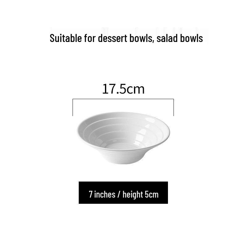 White Ceramic Microwaveable Bowl – Versatile for Soup, Noodles, Rice, and More, Ideal for Home or Commercial Use