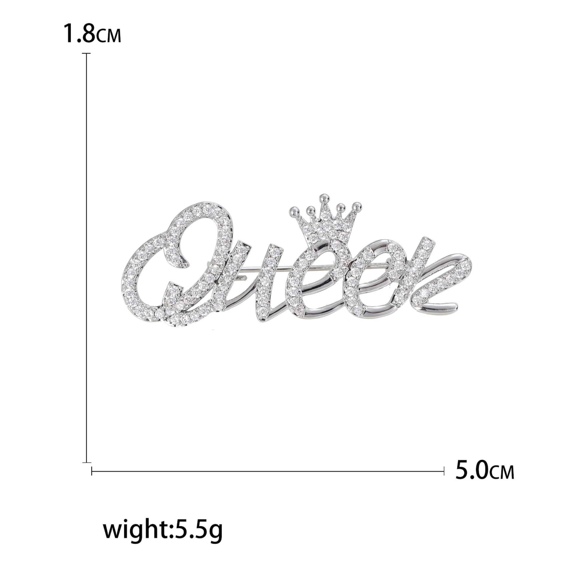 

Niche Design микро-инкрустированная цирконием брошь в виде буквы «Королева», изысканная женская одежда, корсаж, ювелирное украшение