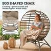 Egg Chair with Cushion & Side Pocket - Brown
