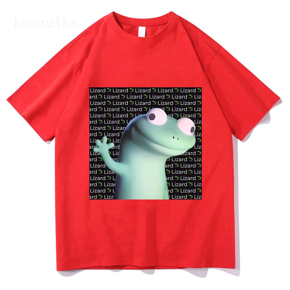 Fashion Lizard Meme Graphic T-shirts Summer Men's Women Clothing Casual Oversized Short Sleeve T Shirts Aesthetic Cotton T-shirt