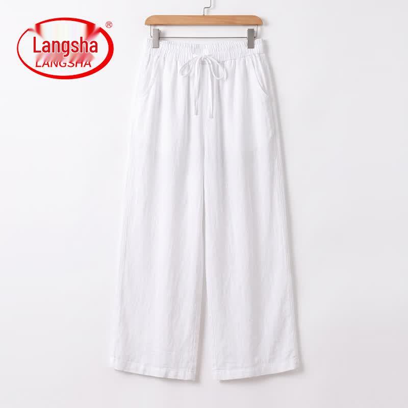 Langsha Women s Loose Wide-Leg Drawstring Casual Pants 5XL