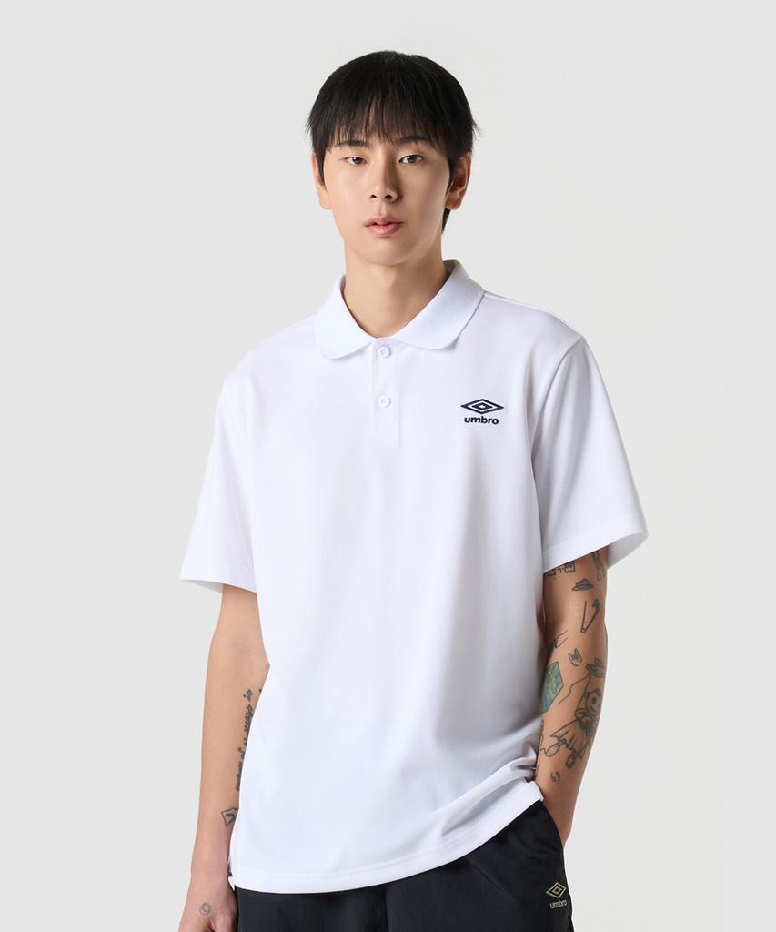 UMBRO Essential Collared Short Sleeve T-Shirt White Ur123Cts39