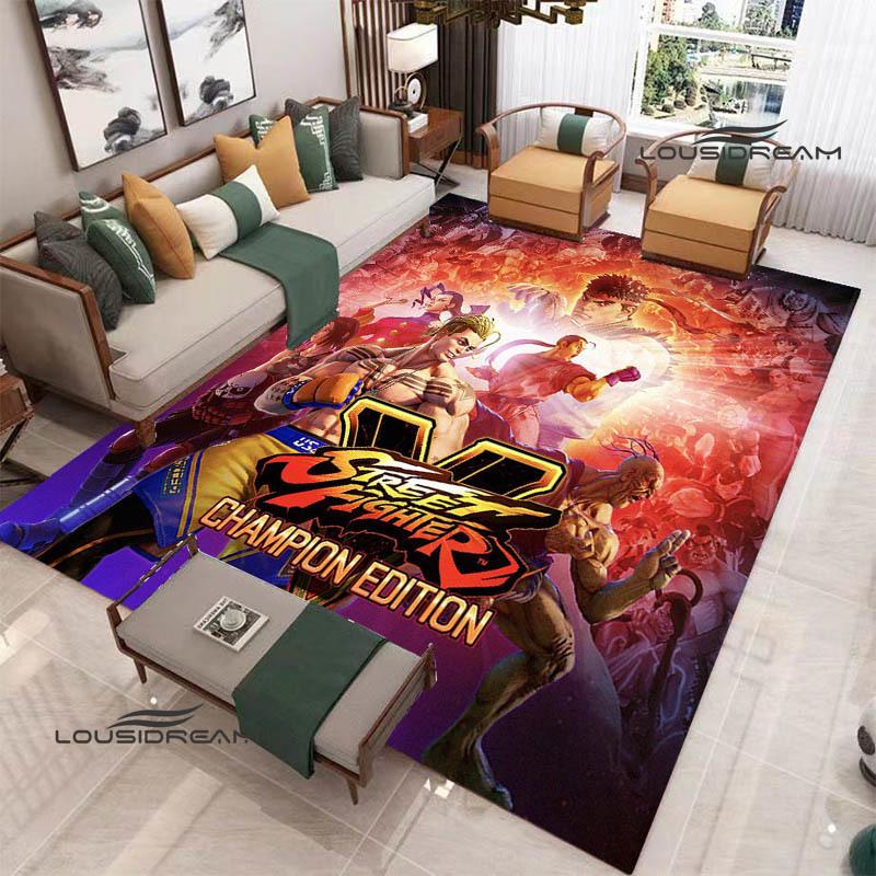 Klassisches Spiel Street Fighter Bedruckter Teppich Wohnzimmer Schlafzimmer Teppich Rutschfeste Fußmatte Foto-Requisiten Geburtstagsgeschenk