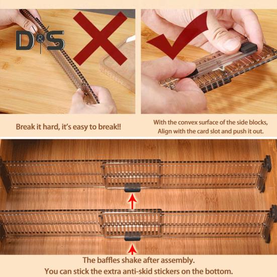 Drawer Dividers High Strength Length Adjustable Simple Installation Expandable Underwear Socks Drawer Separators
