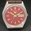 AUTOMATIC VINTAGE SEIKO 5 JAPAN 6309A MENS RED COLOR DIAL WATCH a701203-5 R206a-a701203