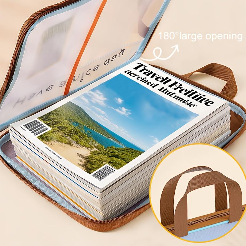 Gradient Mesh A4 File Folder, 4-layer Classified Storage, Portable with Handle, Ideal for Student and Office Use.